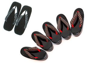 下駄と印伝風草履