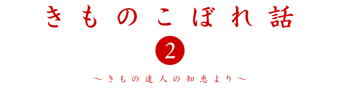 きものこぼれ話(2)〜きもの達人の知恵より〜